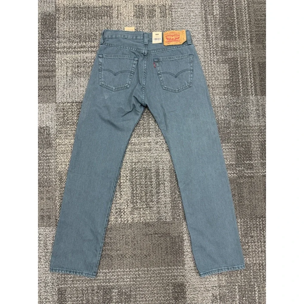 Levi's 501 Mens Original Fit Straight Leg Jeans Button Fly‎ Turquoise 29x30